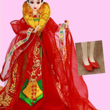 MLyzhe 12 Moveable Joints BJD Doll Ancient Bridal Dress 3D Eyes DIY Handmade Toys for Kids Gift with Accessories,B