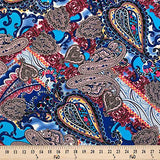 ITY Fabric Paisley Maize (10-3) Print Polyester Lycra Knit Jersey 2 Way Spandex Stretch 58" Wide