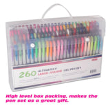 Shuttle Art 260 Colors Gel Pens Set 220% Ink Gel Pen for Adult Coloring Books Art Markers 130 Colored Gel Pens Plus 130 Refills