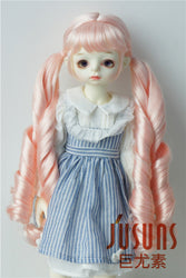 JD330 Hatsune Pony Synthetic Mohair BJD Doll Wig 6-7inch YOSD 7-8inch MSD 8-9inch SD Doll Accessories (Pink, 8-9inch)
