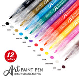 ZEYAR Acylic Paint Pens, Expert of Rock Painting, Extra Fine Point, 12 Colors, Water Based, Permanent & Waterproof Ink, Works on Rock, Wood, Glass, Metal, Ceramic and Non porous Surfaces (12 Colors)
