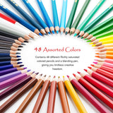 Marco 48 Set Colored Pencils Water Soluble Coloring Pencils with Blending Pen for Artist Adults Beginners Students Drawing, Watercolor Painting, Color Books