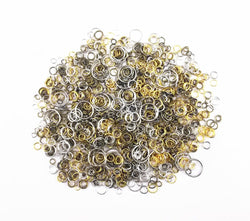 yueton?100 Gram (Approx 1650pcs) Mixed Color and Size Assorted Antique Jump Ring Connector Link for Crafting, Jewelry Making Accessory
