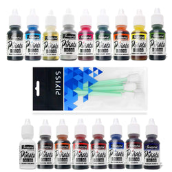 All 17 Colors Jacquard Pinata Alcohol Inks Bundle and 10x Pixiss Ink Blending Tools
