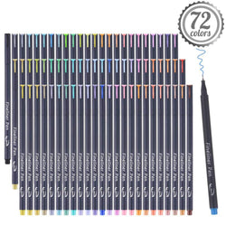 Tebik 80 Pack Bullet Journal Colored Pens Set,72 Assorted Colors Fineliner Pens with 8 Different Stencils, Perfect for Bullet Journal Planner Writing Note Calendar Coloring Art Office School Supplies
