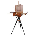 MEEDEN Ultimate Pochade Box with Aluminum Tripod Combo, Lightweight French Box Easel for Plein Air Painting, All in One Design，Make Outdoor Painting Easy and Fun