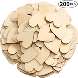 Tatuo 200 Pieces Wood Heart Cutouts Wood Heart Slices Embellishments Ornaments for Wedding, Valentine, DIY Supplies (1.5 Inch)