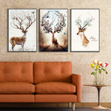 NWT Framed Canvas Wall Art for Living Room, Bedroom Deer Collection Canvas Prints for Home Decoration Ready to Hanging - 24"x36"x3 Panels