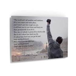 Smile Art Design Rocky Balboa Wall Art Speech Metal Print Motivational Quote Hope Artwork Boxing Sylvester Stallone Living Room Home Decoration Wall Art - Made in The USA - 20x30