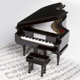 ComputerGear Classical Miniature Black Baby Grand Piano Music Box with Bench and Black Case (Für Elise)