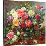 Roses - The Perfection of Summer Canvas Wall Art Print, 20"x20"x1.25"