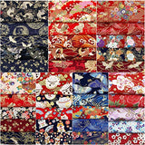 35pcs Cotton Quarters Fabric Bundle Japanese Style Squares Fabric for Wrapping Cloth Patchwork Quilting Sewing DIY Craft 8" x 10"