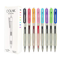 Retractable Liquid Colored Gel Pen, Fast-dry Planner Pens Fine Point Drawing Pens 0.5, Assorted Ink, Pack-8 colors