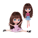 Mrocioa Bjd Girl Doll Big Eyes 4 Color Changing,12 Inch Customized Dolls with Long Wigs Clothes Set,Compatible with Blythe ICY Dolly