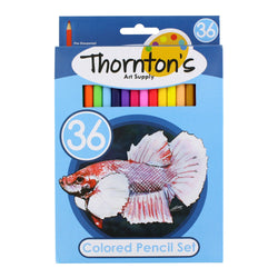 Thornton's Art Supply Professional Premier Wooden Colored Pencils Set, Great for Drawing, Sketch, Adult Coloring, Artist, Beginners, School Kids Assorted Colors, 36 Pack