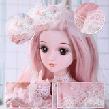 24 Inch BJD Doll 1/3 SD Dolls 19 Ball Jointed Doll DIY Toys Best Gift for Girls with Clothes Outfit Shoes Wig Hair Makeup,A