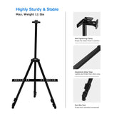 Artify 73 Inches Double Tier Easel Stand, Aluminum Tripod for Painting and Display with an Environmental Friendly Carrying Bag and Spare Parts