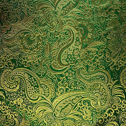 Metallic Paisley Brocade Fabric 60" By Yard in Red Yellow White Purple Blue (Kelly Green / Gold)