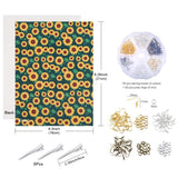 Caydo 10 Pieces Sunflowers Printed Faux Leather Sheet Include 3 Kinds of Leather Fabric with Earring Hooks, Hair Clips for Making Hair Bows and Earrings (8.2 x 6.3 inch)