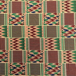 ITY African Print Fabric Kente (11-2) Polyester Lycra Knit Jersey 2 Way Spandex Stretch 58" Wide