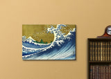 wall26 - A Colored Version of The Big Wave from 100 Views of The Fuji by Katsushika Hokusai - Canvas Print Wall Art Famous Painting Reproduction - 24" x 36"