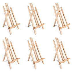 14" A-Frame Painting Easels 6-Pack, Ohuhu 14 Inches Tall Display Stand Tabletop Art Easel Set Mini Wood Painting Easels for Kids Children Artist Student Classroom Table Top Display, Back To School Art
