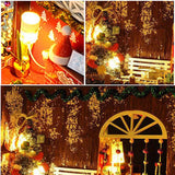 UTTHB Miniature Dollhouse Kit DIY Kits Christmas House Decoration Miniature Wood Doll House Furniture Model Toy Exquisite DIY House Kits (Color : Multi-Colored, Size : One Size)