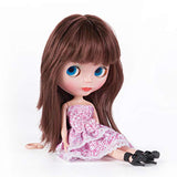 Mrocioa Bjd Girl Doll Big Eyes 4 Color Changing,12 Inch Customized Dolls with Long Wigs Clothes Set,Compatible with Blythe ICY Dolly
