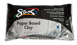 Sax 410706 Ready to Use Paper Based Clay, 1 lb, White