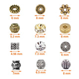 600pcs Alloy Spacer Beads Jewelry Bead Charm Spacers for Jewelry Making Bracelets Necklace, Crafts Gold Silver Spacer Beads(12 Styles,Silver and Gold)