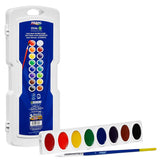 Prang Oval-16 Pan Watercolor Paint Set, 16 Assorted Colors, Refillable, Includes Brush / 2 Pack
