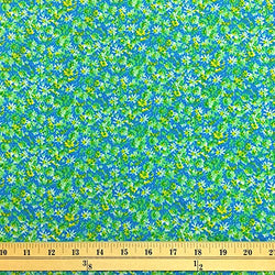 Ixia Blue Print Fabric Cotton Polyester Broadcloth By The Yard 60" inches wide