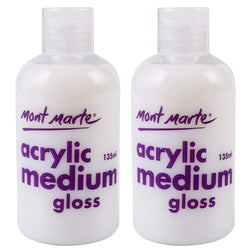 Mont Marte Acrylic Medium Gloss 4.56oz (135ml) - 2PACK