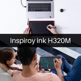 HUION Inspiroy Ink H320M Graphics Drawing Tablet, Dual-Purpose LCD Writing Tablet 8192 Pen Pressure Battery-Free Stylus Tilt Function Android Supported with Sleeve Bag (Coral Red)
