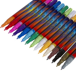 Acrylic Paint Pens - 15 Colors, Extra Fine Point Tip Water Based Paint Markers for Painting Rocks, Wood, Glass, Ceramic, Metal, Canvas, Paper