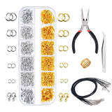 EuTengHao 1314pcs Open Jump Rings and Lobster Clasps Jewelry Repair Tools Kit Jewelry Making Supplies Kit Jewelry Finding Kit for Necklace Repair with Jewelry Making Accessories (Gold and Silver)