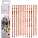 Drawing Painting Wood Pencil Sketch Pencil 12 Pencils Per Box (Set) 3H-2H-H-B-2B-3B-4B-5B-6B-7B-8B-9B