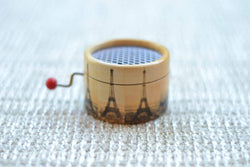 Vals d'Amelie hand cranked Music Box decorated with the Eiffel Tower Paris