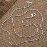 Bingcute 12Pcs 24" inch 925 Silver Plated 1.2mm DIY Snake Chain Necklace with Lobster Clasps for Jewelry Making