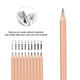 29 Pieces Drawing Sketching Pencils Set Full Sketch Kit with Graphite Pencils, Mark Charcoal, Paper Brush Pen, Pencil Extender, Eraser, Pencil Knife, Ideal for Beginners Kids