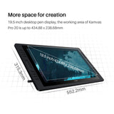 Huion KAMVAS PRO 20 Graphics Drawing Tablet Screen Monitor with TILT Function 8192 Battery-Free Pen, 8 Press Keys and 2 Touch Bar -19.53 Inches