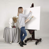 MEEDEN Artist Deluxe Tilting Easel, Professional Studio Easel, Extra Large Painting Easel Display Easel, Rosewood Finished, Holds Canvas Art up to 71" High