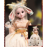 Doll 24 Inch BJD 1/3 SD Handmade 60 cm with Clothes Wigs Shoes Makeup 19 Jointed Toy for Girl Birthday Gift Fauay,A
