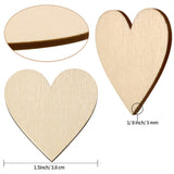 Tatuo 200 Pieces Wood Heart Cutouts Wood Heart Slices Embellishments Ornaments for Wedding, Valentine, DIY Supplies (1.5 Inch)