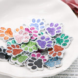 HAN SHENG 40 Pcs Animal Cat Dog Paw Chunk Charms Pendants Crystal Beads Jewelry Findings for DIY Jewelry Making Necklace Bracelet (Multicolor)