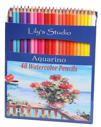 Lily's Studio 48 Colored Pencils for Adult Coloring and Drawing, BONUS Paint Brush and Pencil Sharpener Included