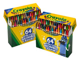 Crayola 64ct Ultra Clean Crayons, 2 Pack, Multicolor