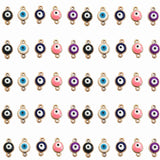 MIAO JIN 50 Pcs Evil Eye Connectors Pendants Fashion Connectors Beads DIY Necklace Bracelet Jewelry Making (5 Colors)