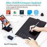 Huion Inspiroy H1060P Graphics Drawing Tablet with Tilt Response Battery-Free Stylus and 8192 Pen Pressure Sensitivity