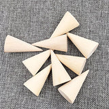 Whale GoGo 10 Pcs Small Natural Wood Cone Ring Display Stands Organizer Holders